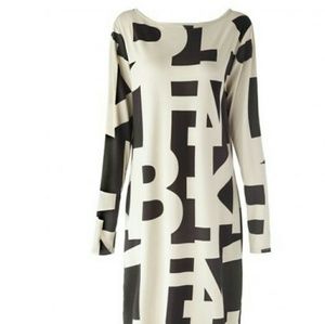 Sexy Off the Shoulder Long Sleeve Geometric Dress